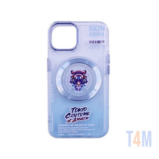 Capa Magnetic Design Skinarma Para Apple iPhone 14 Azul Claro